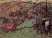 Paul Gauguin Brittany shepherd oil